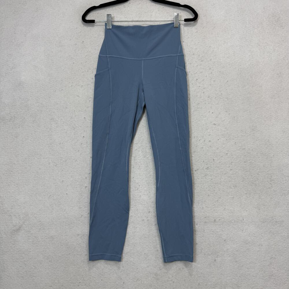 Lululemon Leggings Womens 4 Blue High Rise Ankle Pocket Yoga Athletic Workout